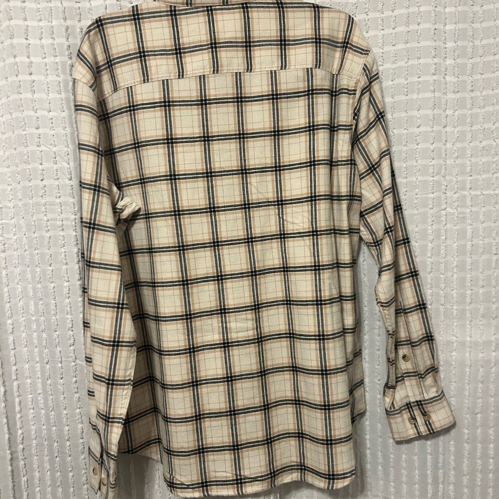 Columbia Cornell Woods Flannel Long Sleeve Shirt Mens Large Tan Plaid AM1523-192 - Picture 4 of 7